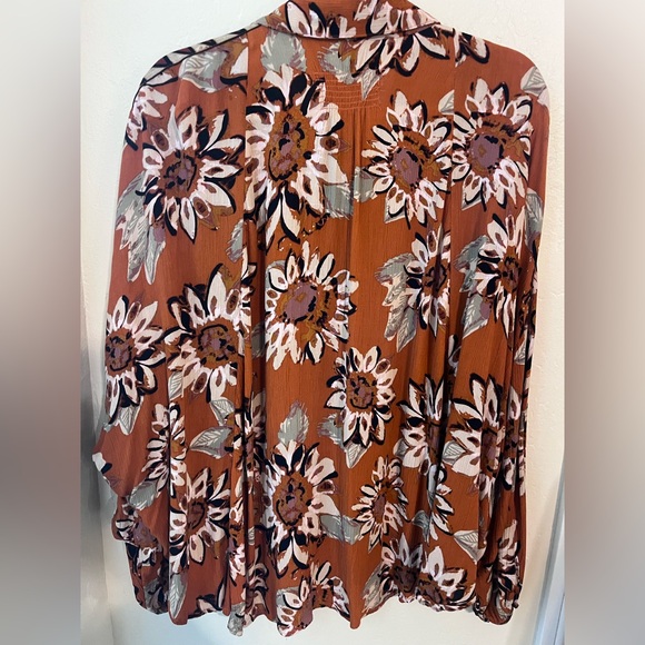 Free People Floral Blouse - Orange and Pink - Picture 8 of 8